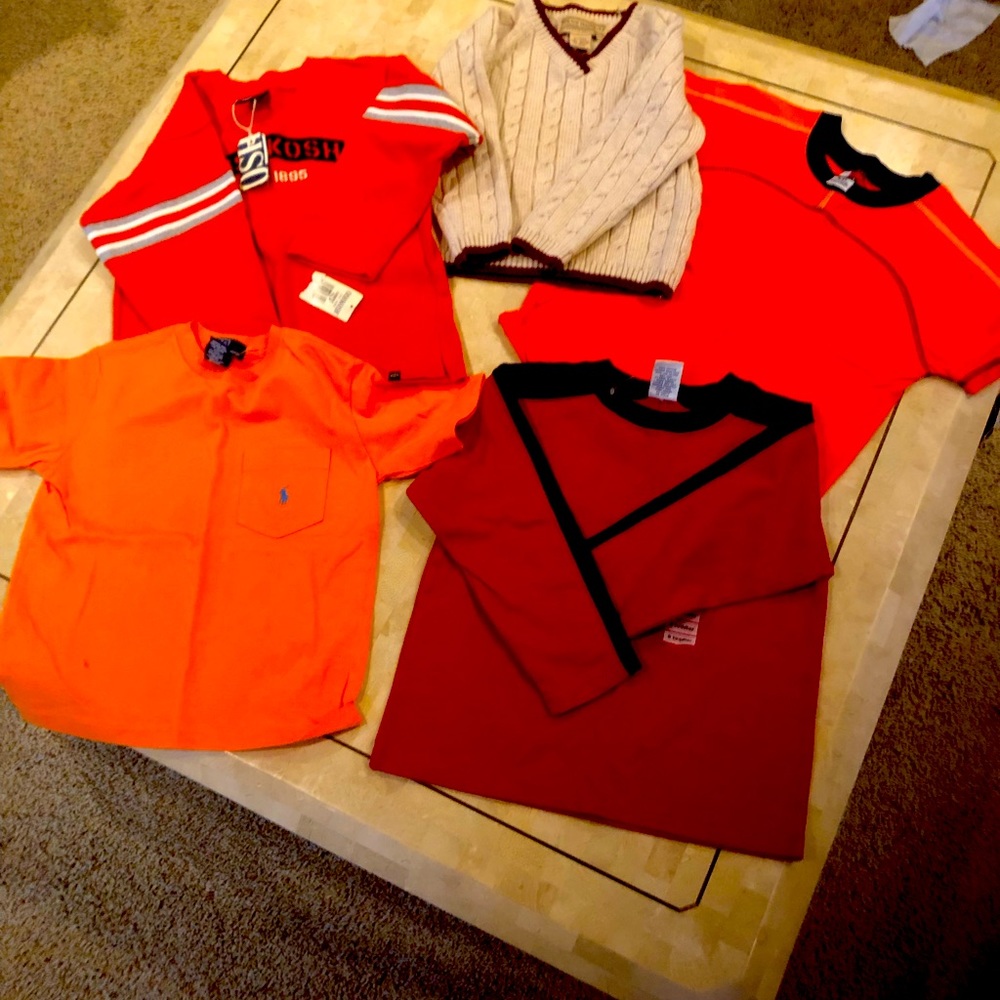 All New!!  5 pieces…2short sleeve, 2 long sleeve, 1 sweater